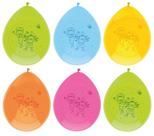 Ballonnen Fien & Teun 30cm 6st van Haza Witbaard koop je bij Partywinkel