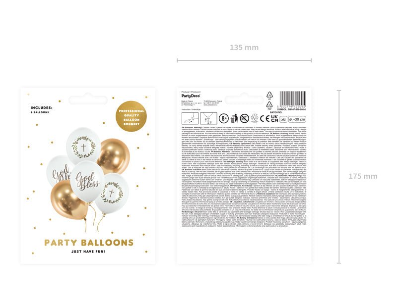 Ballonnen God Bless Mix 30cm 6st van Partydeco koop je bij Partywinkel