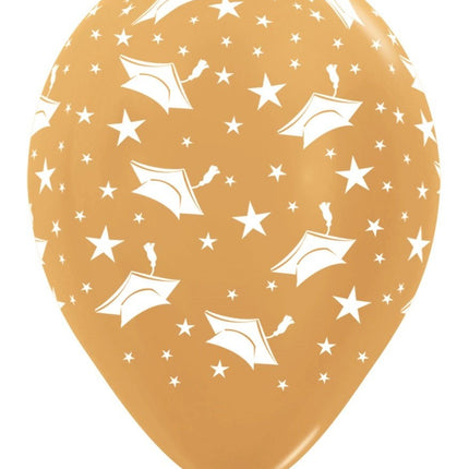 Ballonnen Graduation Hats Gold 570 30cm 25st van Sempertex koop je bij Partywinkel