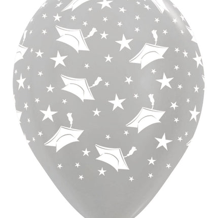 Ballonnen Graduation Hats Silver 30cm 25st van Sempertex koop je bij Partywinkel