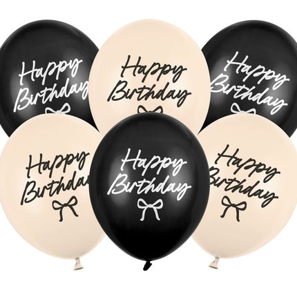 Ballonnen Happy Birthday strikken, 30 cm van Partydeco koop je bij Partywinkel