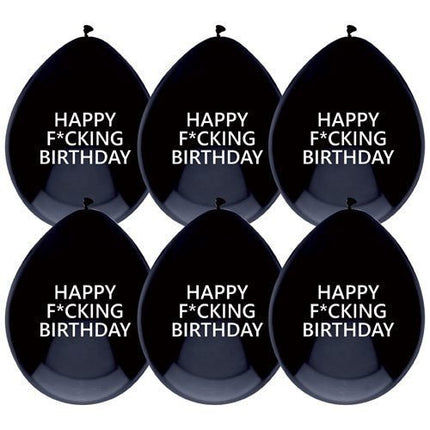Ballonnen Happy F*cking Birthday 30cm 5st van Haza Witbaard koop je bij Partywinkel