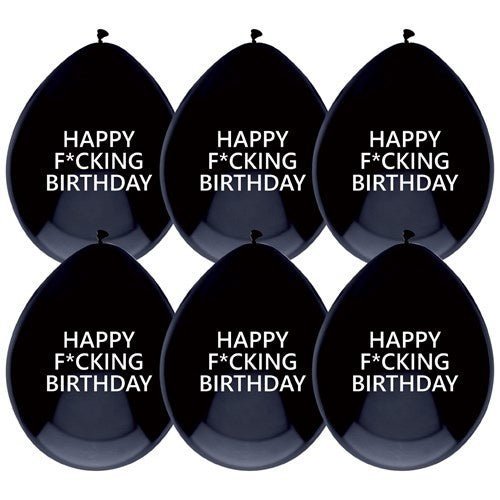 Ballonnen Happy F*cking Birthday 30cm 5st van Haza Witbaard koop je bij Partywinkel