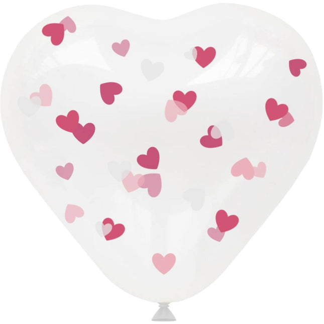 Roze Hartjes Ballonnen 30cm 4st van Folat koop je bij Partywinkel