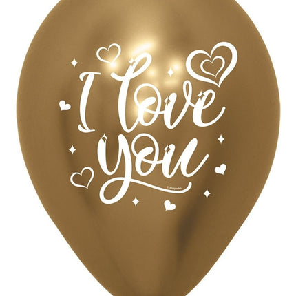 Ballonnen I Love You Sparkly Reflex Mix 30cm 25st van Sempertex koop je bij Partywinkel