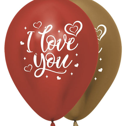 Ballonnen I Love You Sparkly Reflex Mix 30cm 25st van Sempertex koop je bij Partywinkel