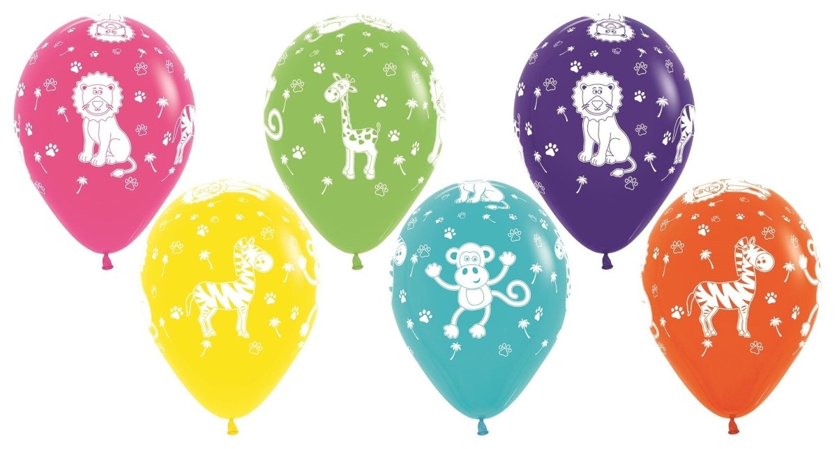 Ballonnen Jungle Animals Fashion Mix 30cm 25st van Sempertex koop je bij Partywinkel