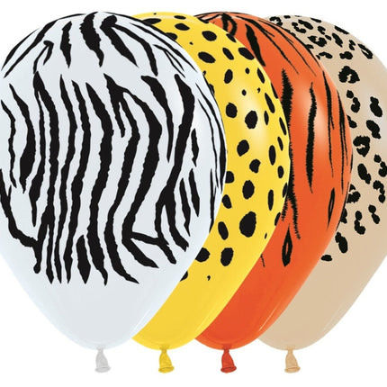 Ballonnen Jungle Stripes Mix 30cm 25st van Sempertex koop je bij Partywinkel