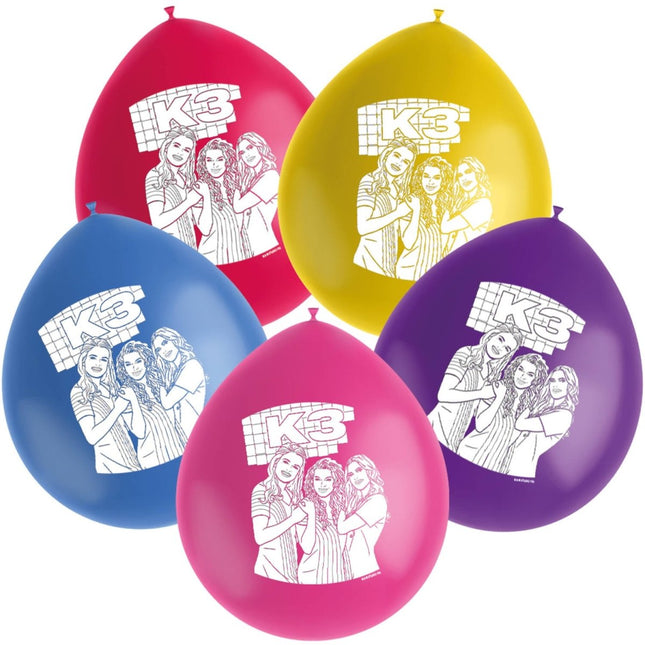 Ballonnen K3 23cm - 6 stuks van Folat koop je bij Partywinkel