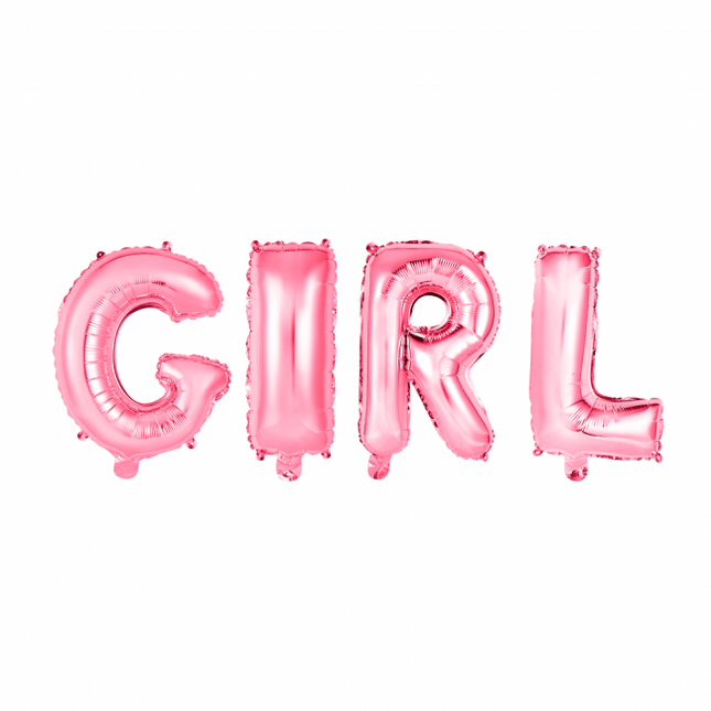 Ballonnen Letter Set Girl Roze 41cm van WeFiesta koop je bij Partywinkel