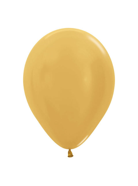 Ballonnen Metallic Gold 23cm 50st van Sempertex koop je bij Partywinkel