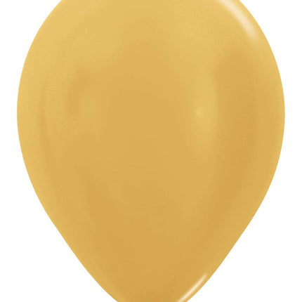 Ballonnen Metallic Gold 30cm 12st van Sempertex koop je bij Partywinkel