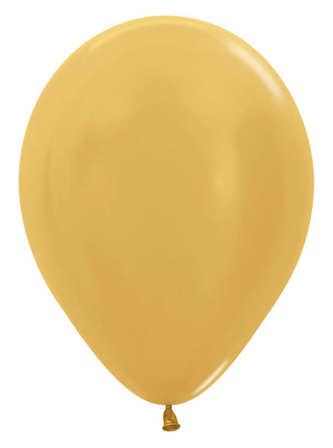 Ballonnen Metallic Gold 30cm 12st van Sempertex koop je bij Partywinkel