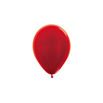 Ballonnen Metallic Red 12cm 50st van Sempertex koop je bij Partywinkel
