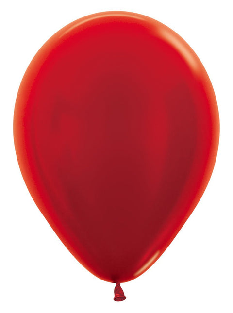 Ballonnen Metallic Red 30cm 12st van Sempertex koop je bij Partywinkel