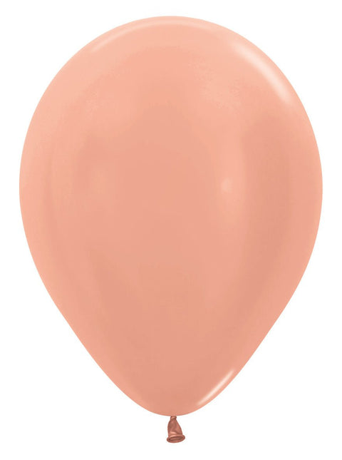 Ballonnen Metallic Rose Gold 30cm 12st van Sempertex koop je bij Partywinkel