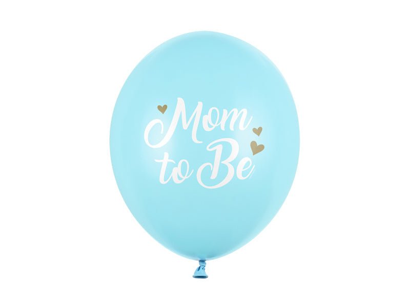 Ballonnen Mom To Be Blauw 30cm 6st van Partydeco koop je bij Partywinkel