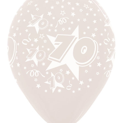 Ballonnen Number 70 Stars Crystal Clear 30cm 25st van Sempertex koop je bij Partywinkel