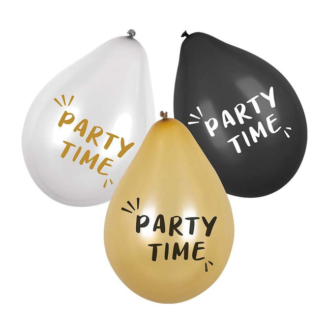 Ballonnen Party Time Dubbelzijdig 25cm van Boland koop je bij Partywinkel