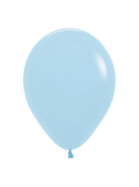 Ballonnen Pastel Matte Blue 23cm 50st van Sempertex koop je bij Partywinkel