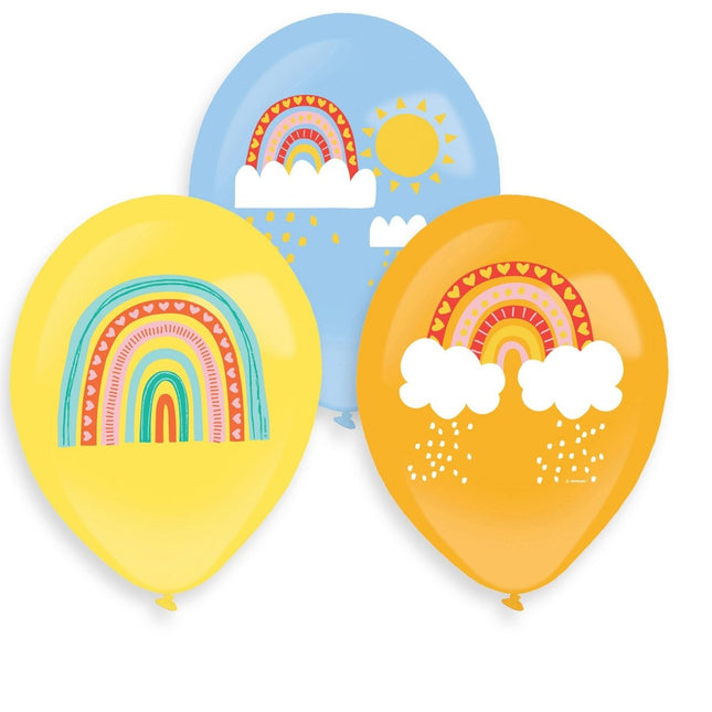 Ballonnen Regenboog 27,5cm 6st van Riethmueller koop je bij Partywinkel