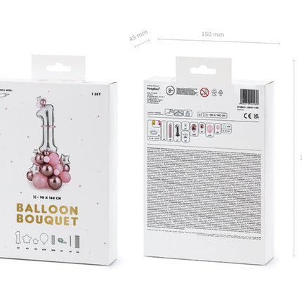 Ballonnen Set 1 Jaar Roze 1,4m van Partydeco koop je bij Partywinkel