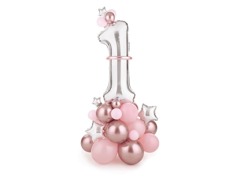 Ballonnen Set 1 Jaar Roze 1,4m van Partydeco koop je bij Partywinkel
