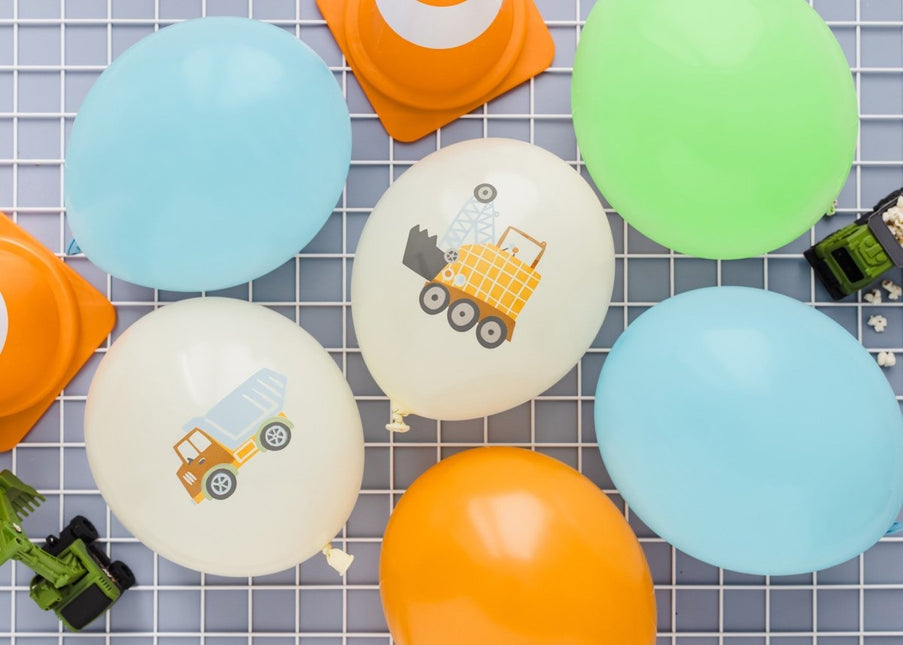 Ballonnen Set Bouwvoertuigen 30cm 6st van Partydeco koop je bij Partywinkel