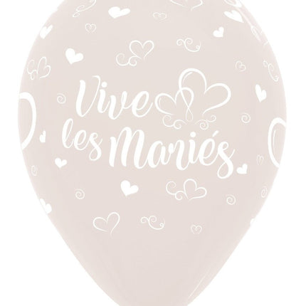 Ballonnen Vive Les Maries Hearts Crystal Clear 30cm 25st van Sempertex koop je bij Partywinkel