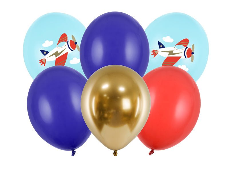 Ballonnen Vliegtuig Mix 30cm 6st van Partydeco koop je bij Partywinkel