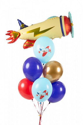 Ballonnen Vliegtuig Mix 30cm 6st van Partydeco koop je bij Partywinkel