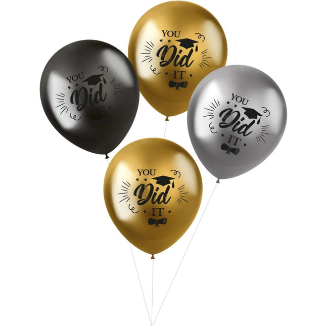 Ballonnen You Did It 33cm 4st van Folat koop je bij Partywinkel