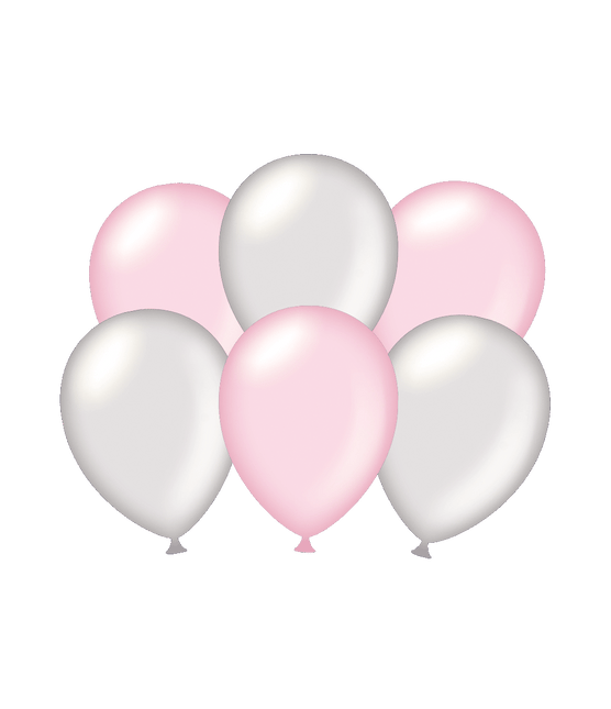 Ballonnen Zilver/Roze 30cm 6st van Paper Dreams koop je bij Partywinkel