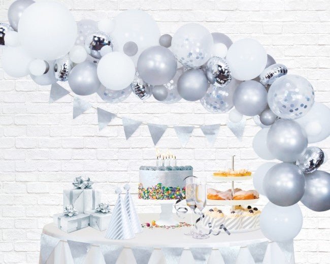 Ballonnenboog Zelf Maken Set Zilver 4m van WeFiesta koop je bij Partywinkel