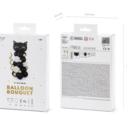 Ballonnenpilaar Kat Zwart 1,4m van Partydeco koop je bij Partywinkel