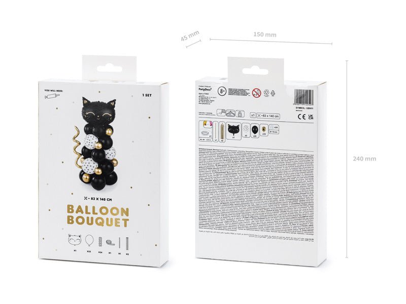 Ballonnenpilaar Kat Zwart 1,4m van Partydeco koop je bij Partywinkel