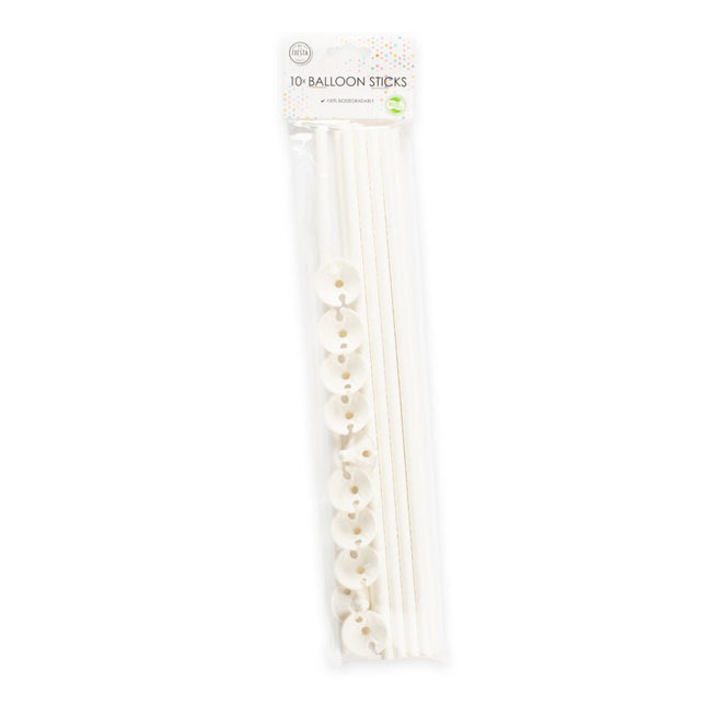 Ballonstokjes Papier 40cm 10st van WeFiesta koop je bij Partywinkel