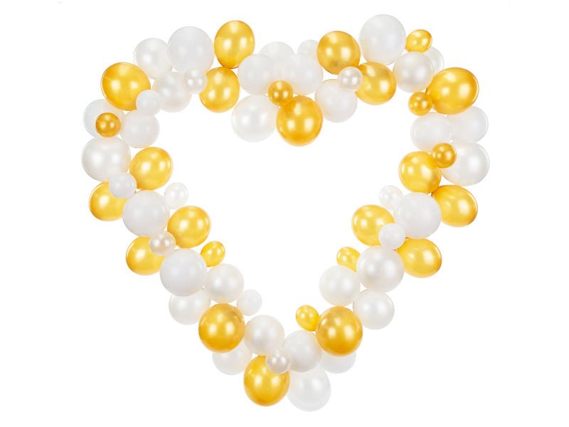 Balloonboog Hart Wit 11 delig van Partydeco koop je bij Partywinkel
