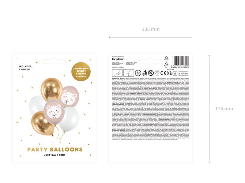 Balloons Ijsbeer Mix 30cm 6st van Partydeco koop je bij Partywinkel