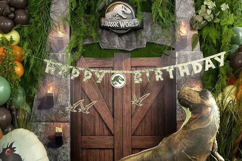 Baner Happy Birthday Jurassic World, 45x165 cm, mix van Partydeco koop je bij Partywinkel