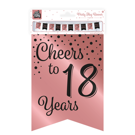 Banner 18 Jaar Roze Zwart 6m van Paper Dreams koop je bij Partywinkel