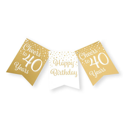 Banner 40 Jaar Goud Wit 6m van Paper Dreams koop je bij Partywinkel