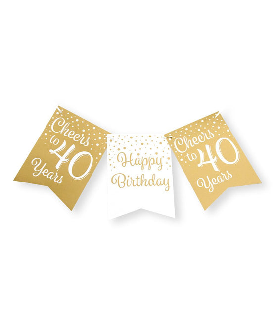 Banner 40 Jaar Goud Wit 6m van Paper Dreams koop je bij Partywinkel