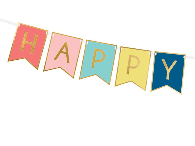 Banner Happy Birthday Gekleurd 1,75m van Partydeco koop je bij Partywinkel