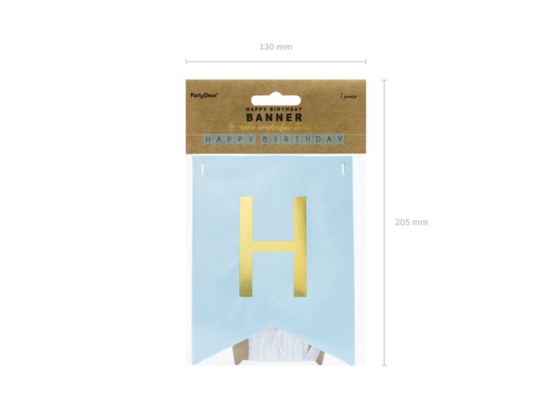 Banner Happy Birthday Lichtblauw 1,75m van Partydeco koop je bij Partywinkel