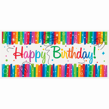 Banner Happy Birthday Regenboog 1,52m van Unique koop je bij Partywinkel