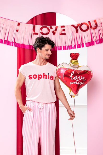 Rood Roze Banner I Love You 1,5m van Partydeco koop je bij Partywinkel