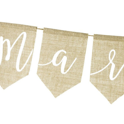 Banner Just Married 1,85m van Partydeco koop je bij Partywinkel