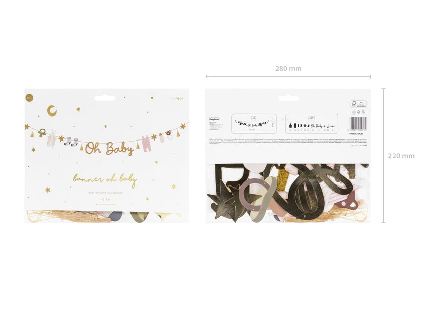 Banner Oh Baby 2,5m van Partydeco koop je bij Partywinkel