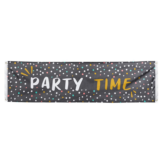 Banner Party Time 1,8m van Boland koop je bij Partywinkel